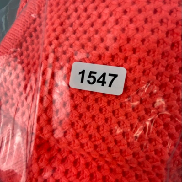 Ted Baker Neon Orange Fishnet Sweater with Bow Tie on Neck - Picture 11 of 12